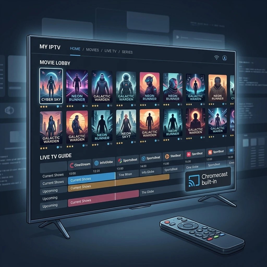IPTV Software on Chromecast Interface